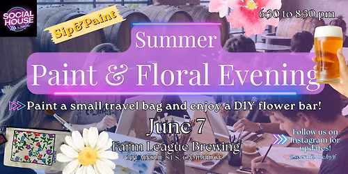 Paint & Floral: Travel bag painting workshop and DIY flower bar