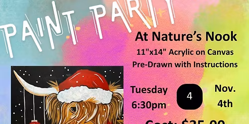 Nov. 4 Paint Party at Nature's Nook