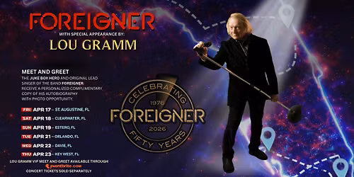 LOU GRAMM VIP BOOK SIGNING - Key West, FL