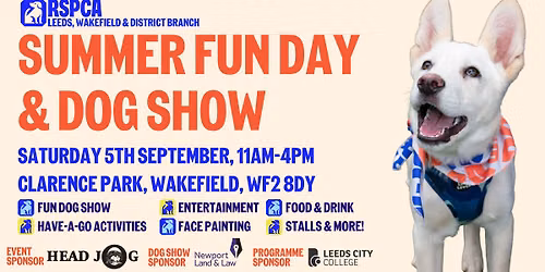 Summer Fun Day & Dog Show - Clarence Park, Wakefield, WF2 8DY - Saturday 5th September 2026