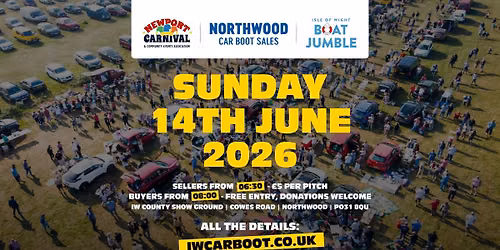 Northwood Car Boot Sale & Boat Jumble - 14th June 2026