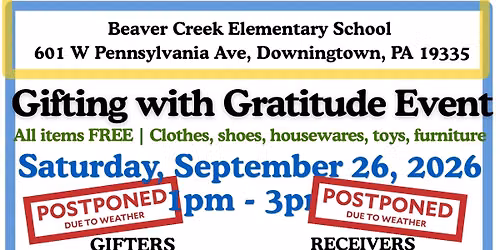 Gifting with Gratitude Event -- All items free | FREE YARD SALE