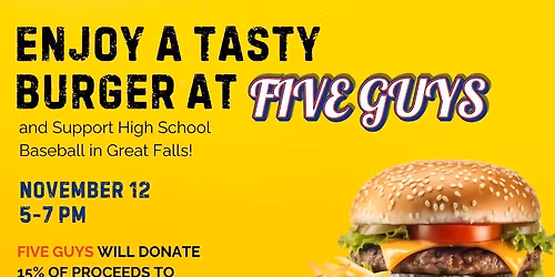 Five Guys High School Baseball Fundraiser