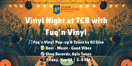 Vinyl Night at TCB with Fuq\u2019n Vinyl Pop Up