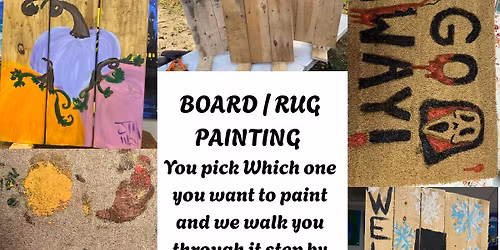 Paint & Trivia Wooden Sign Or Rug! Your choice