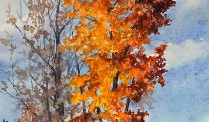 ADULT WATERCOLOR \u2014 Masking out technique (10\/30)