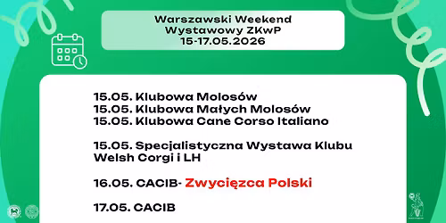 Warszawski Weekend Wystawowy ZKwP 15-17.05.2026