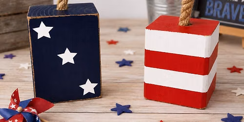 Kids Camp Patriotic Wooden Firecrackers