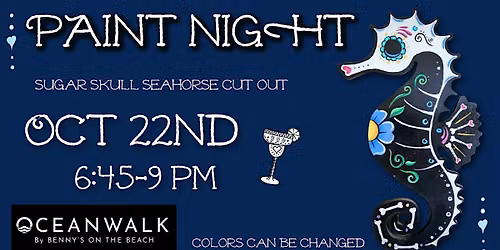 Sugar Skull Seahorse Paint Night