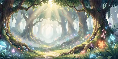 Enchanted Forest Landscape Painting in traditional watercolour