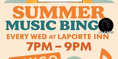 Music Bingo Wednesday night at Laporte Inn w\/DJ Kaos