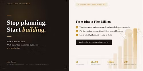 From Idea To First Million - Business Workshop for Women