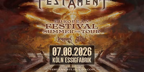 TESTAMENT \/\/ Summer Tour 2026 \/\/ Cologne