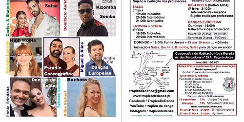 Gr\u00e1tis: dan\u00e7a, aulas experimentais. In\u00edcio ano letivo 2026-2027