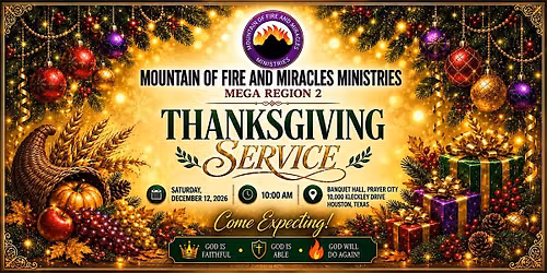 Thanksgiving Service 2026 \u2014 MFM Mega Region 2 USA