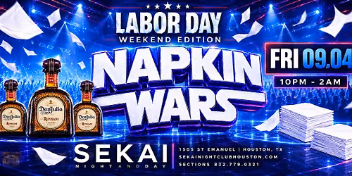 DollyBabe host Labor Day Napkin Wars @Sekaihtx FRI 9.4 at 10pm