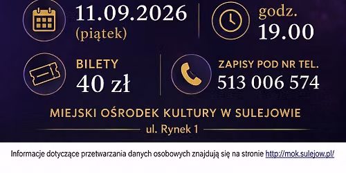  KONCERT HONORATY KRÓLIKIEWICZ - „NIE JEST ZA PÓŹNO” 