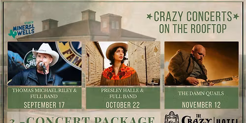 Crazy Concerts on the Rooftop Fall 2026 (3-Show Package)
