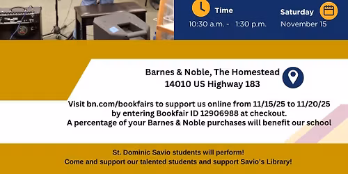 St. Dominic Savio Coffee House and Book Fair at Barnes and Noble
