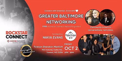 Free Greater Baltimore Rockstar Connect Networking Event (October, MD)
