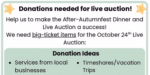 After-Autumnfest Dinner and Live Auction