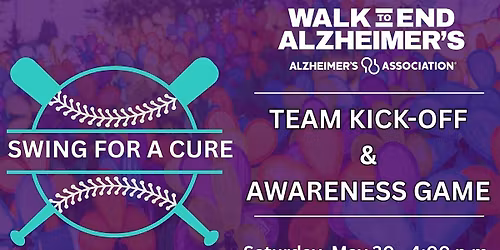 Walk to End Alz Team Kickoff - Swing for a Cure with Blue Ribbons Baseball