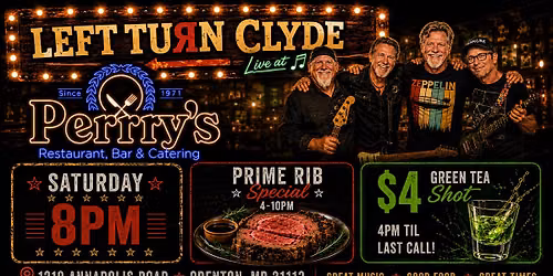 \ud83c\udfb8 Left Turn Clyde Live at Perry\u2019s! \ud83c\udfb8