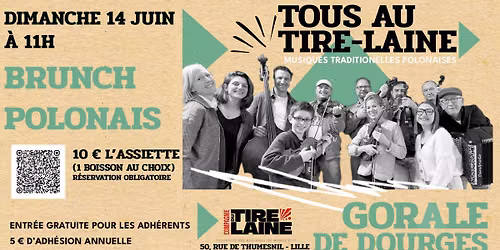 "TOUS AU TIRE-LAINE" Sp\u00e9cial Brunch en musique avec Gorale