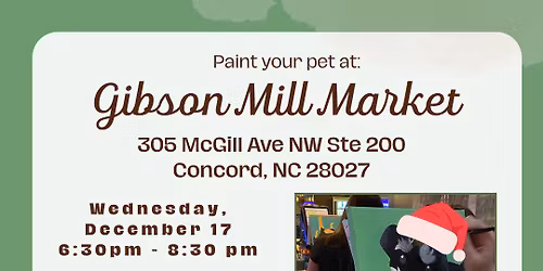 Paint your pet at Gibson Mill Market!
