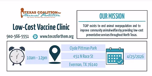 TCAP Low Cost Vaccination Clinic