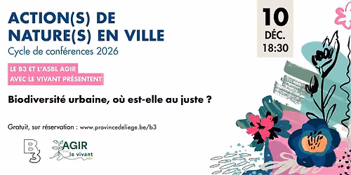 Conf\u00e9rence : Biodiversit\u00e9 urbaine, o\u00f9 est-elle au juste ?