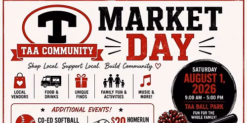 TAA Community Market Day & Co-Ed Softball Tournament!