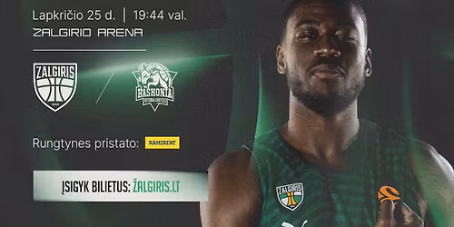 Eurolyga: Kauno \u201e\u017dalgiris\u201d \u2013 Vitorijos \u201eBaskonia\u201d