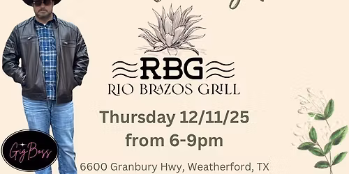 Live Music featuring Jimmy Martin at Rio Brazos Grill in Weatherford, TX!