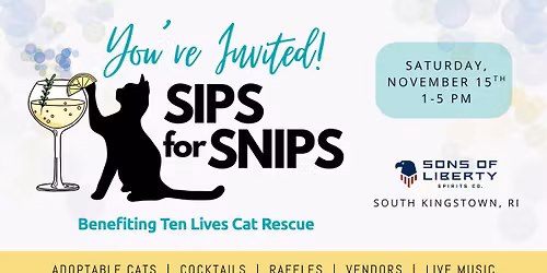 Sips for Snips \u2013 Community Cats Fundraiser 