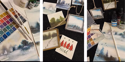 Framed Miniature Christmas Watercolour
