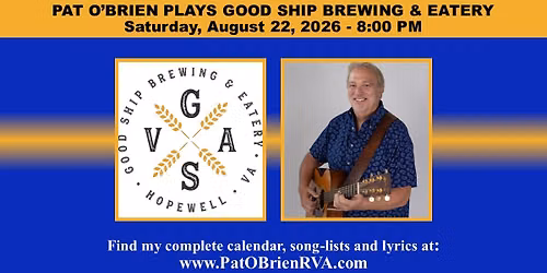 Pat O'Brien Returns to Good Ship Brewing and Eatery