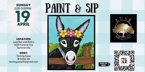 Spring Donkey Paint and Sip at Luxe Bar & Bistro