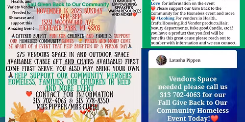 Fall Given Back to Our Community Homeless Event