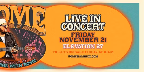 Rome - Tour 2025 at Elevation 27