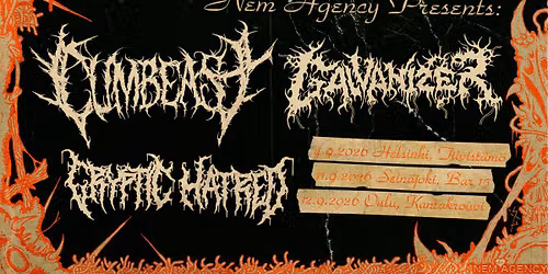 Cryptic Hatred, Cumbeast & Galvanizer \/ Oulu, Kantakrouvi
