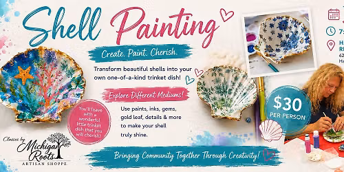 Shell Painting & Decoupage Trinket Dish Class
