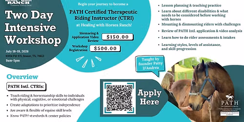 Certified Therapeutic Riding Instructor (CTRI) Intensive Workshop