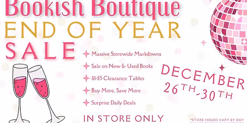BOOKISH END-OF-YEAR BLOWOUT SALE!!!!