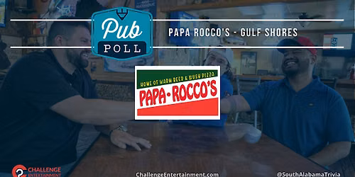 Weekly Pub Poll Game Nights at Papa Rocco's - Gulf Shores