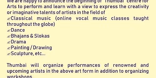 Thumbai centre for Arts grand concert  of Shri Sikkil Gurucharan