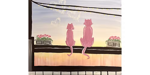 Pink Balcony Cats - Paint and Sip in Indianapolis | Classpop!\u2122