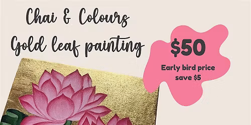 Chai & Colours -  Gold Leaf Canvas painting