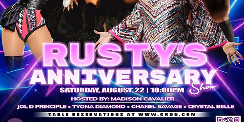 RUSTY'S ANNIVERSARY SHOW - 10PM TABLE RESERVATION