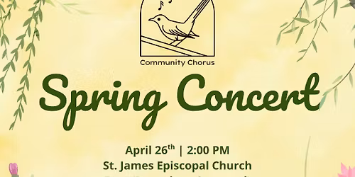 Spring Choral Concert April 26 | Swannanoa Valley Community Chorus